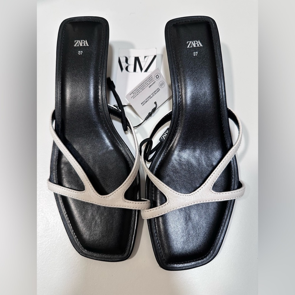 Zara Monochrome Strappy Sandals
